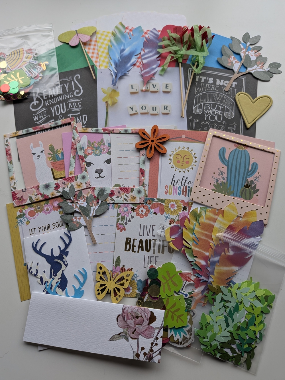 Over 225 Pieces of Colorful Crafting Ephemera - Picture 7 of 8
